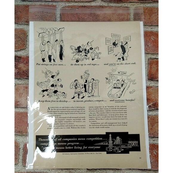 Oil Industry - Competition = Progress = Better Living - 1950 Retro Vtg PRINT AD - Picture 2 of 10